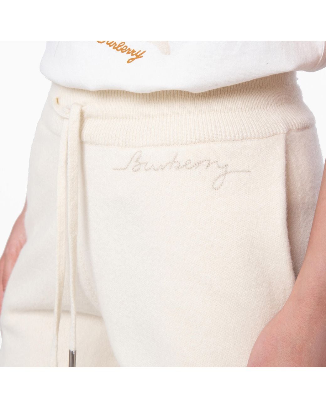 Burberry Natural Wool Cashmere-Blend Jogging Pants for men