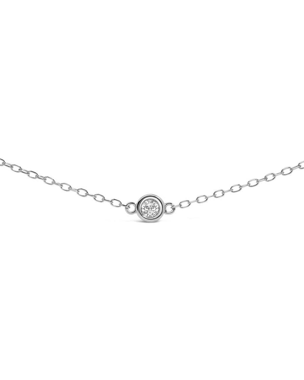 Haus of Brilliance Metallic 14K 1/2 Cttw Bezel Set Diamond Station Necklace for men