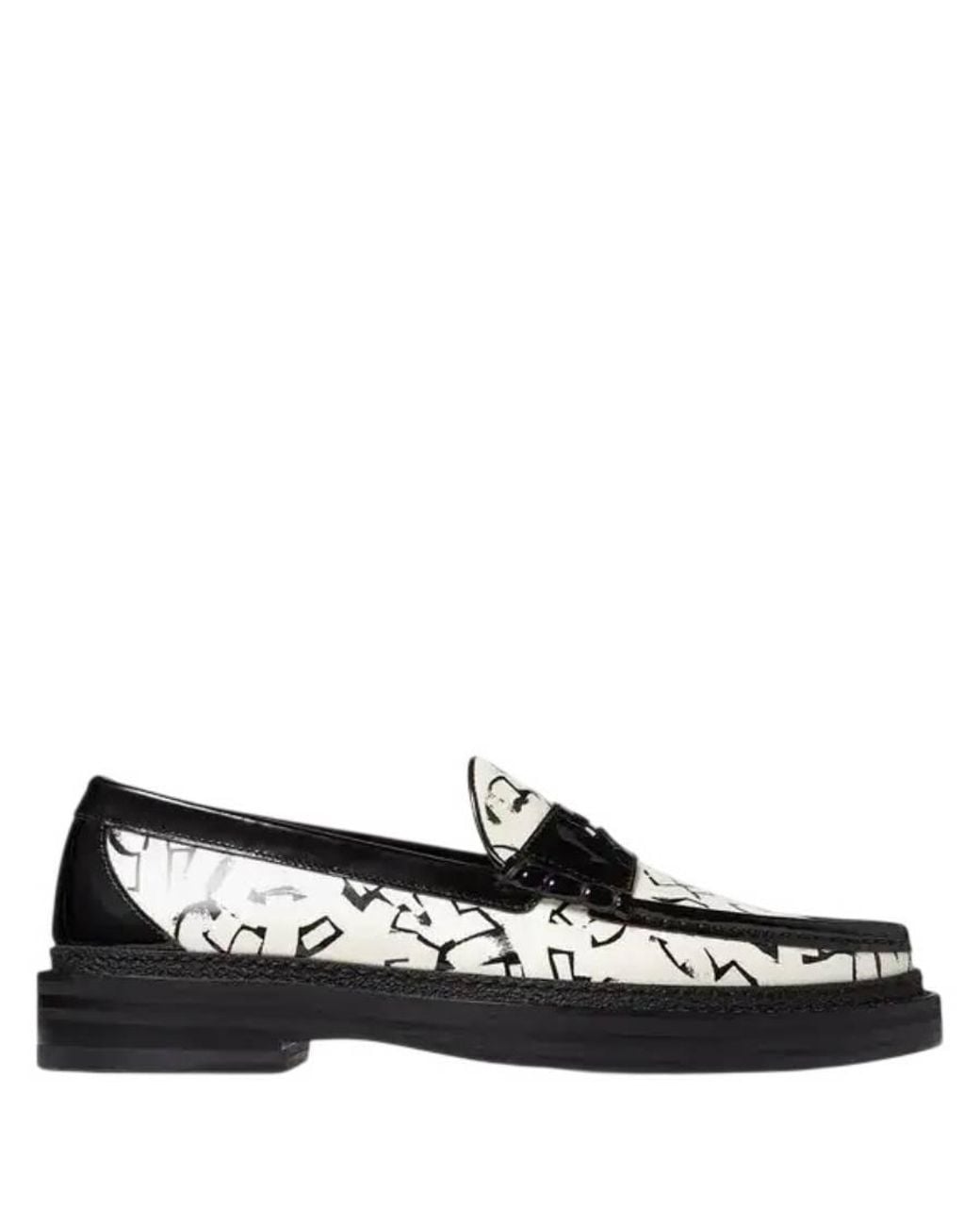 Jimmy Choo Black Eric Haze Ezra/F Artwork Printed Loafers, Brand Size 36 Us