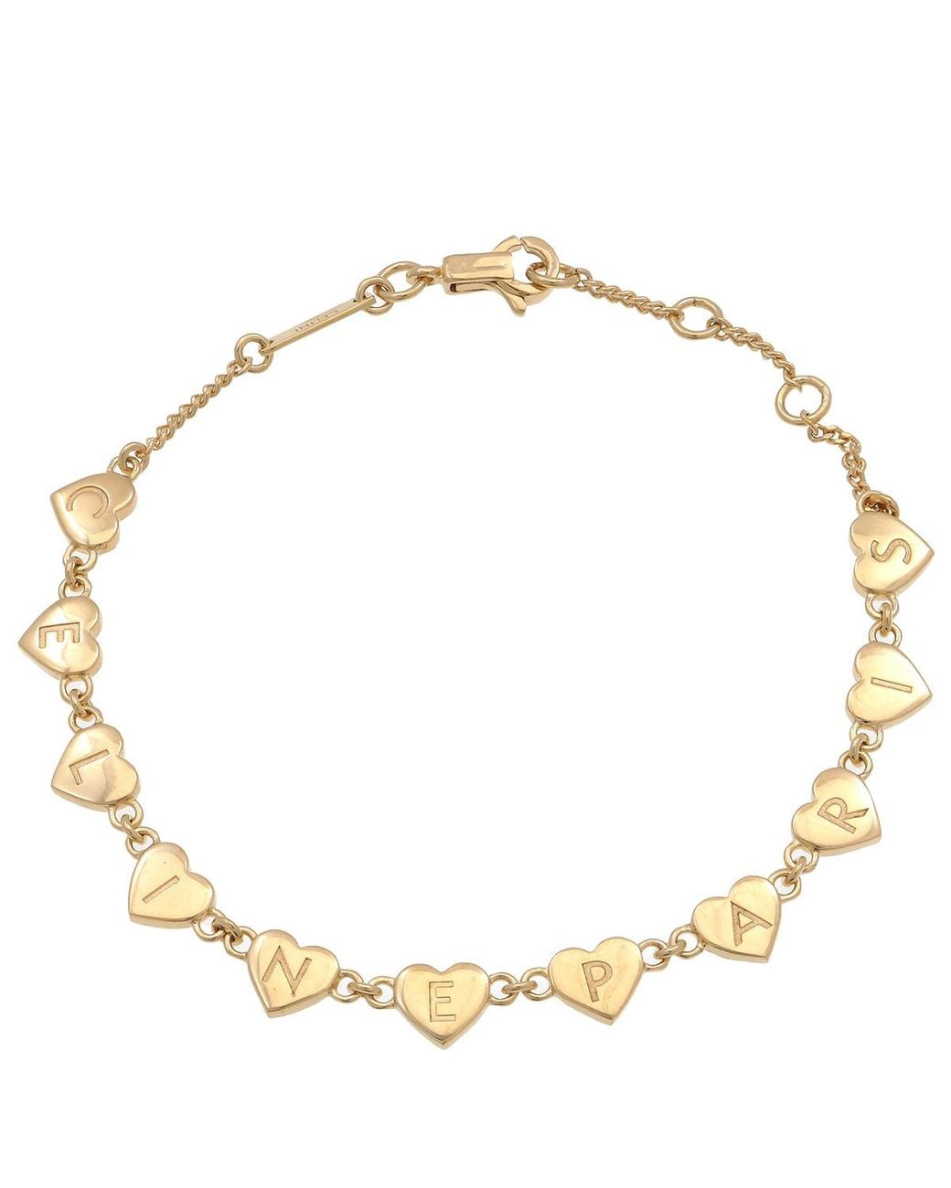 Céline Metallic Heart Logo Charm Bracelet for men