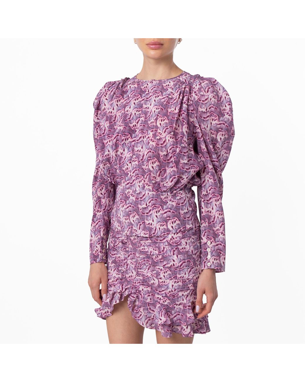 Isabel Marant Purple Ladies Zarga Chiffon Fabric Blouse