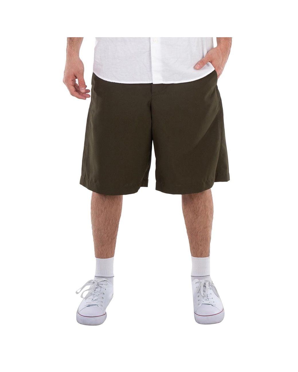 OAMC Green Forest Wide-Leg Bermuda Vapor Shorts for men