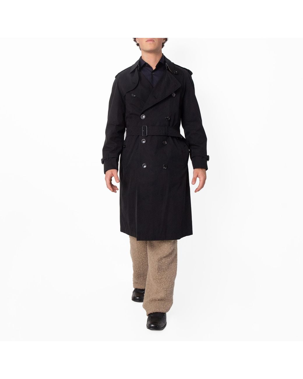 Burberry Black Westminster Heritage Trench Coat, Brand Size 44 Us for men