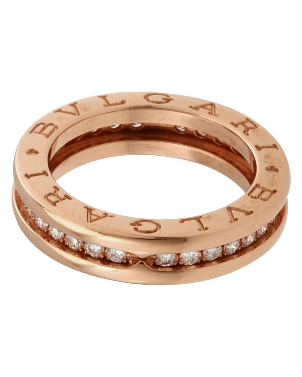 BVLGARI Metallic B.Zero1 18K 1-Band Diamond Pave Ring