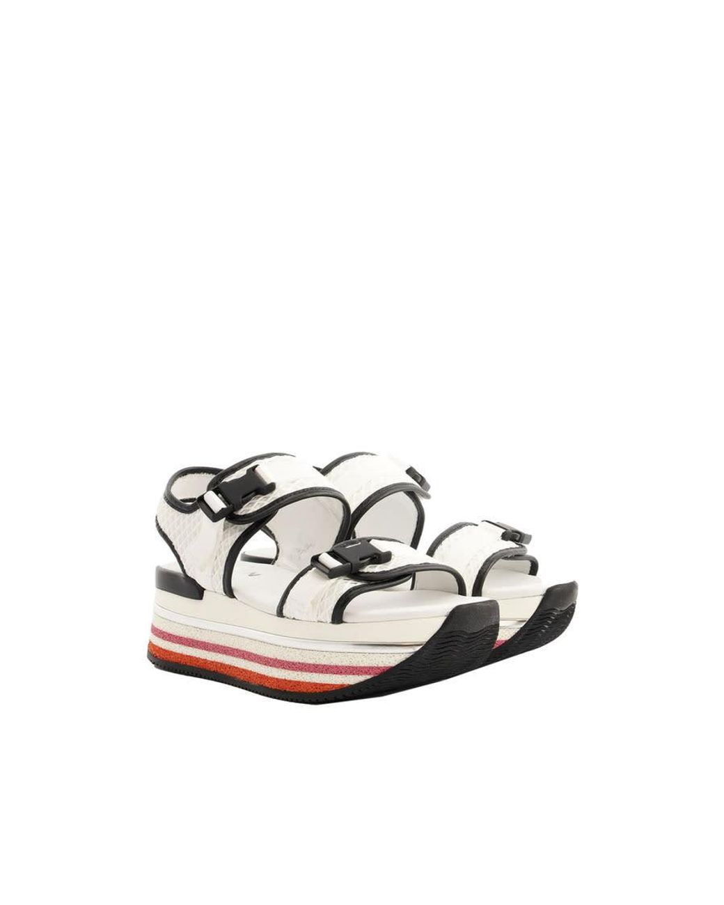 Hogan White Maxi H222 Sandals