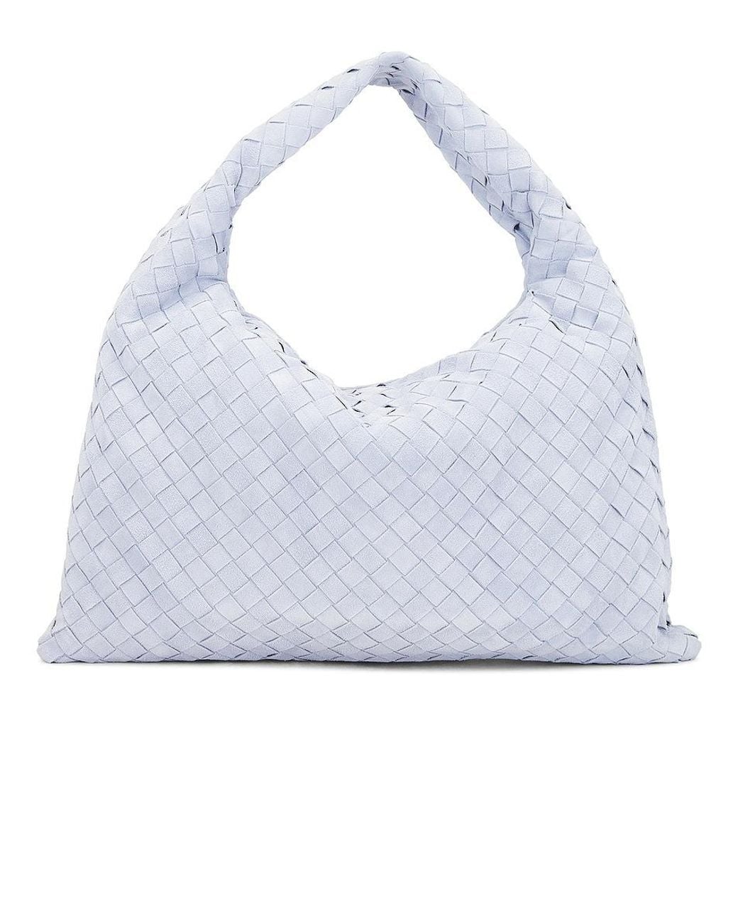 Bottega Veneta Blue Small Hop Intrecciato Suede Shoulder Bag for men