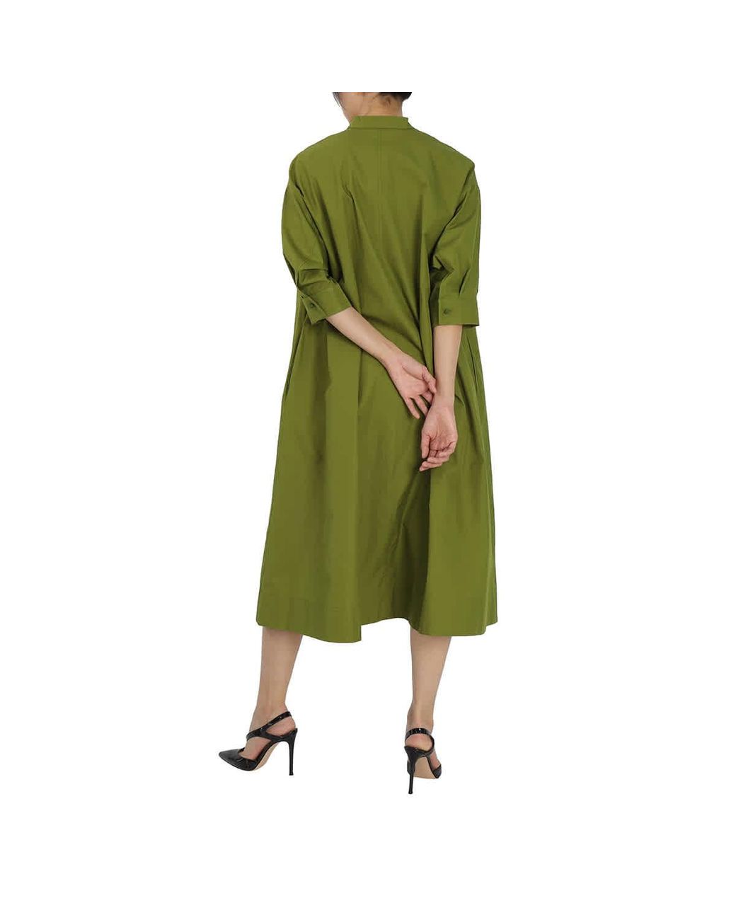 Max Mara Giano Long Caftan Dress in Green | Lyst