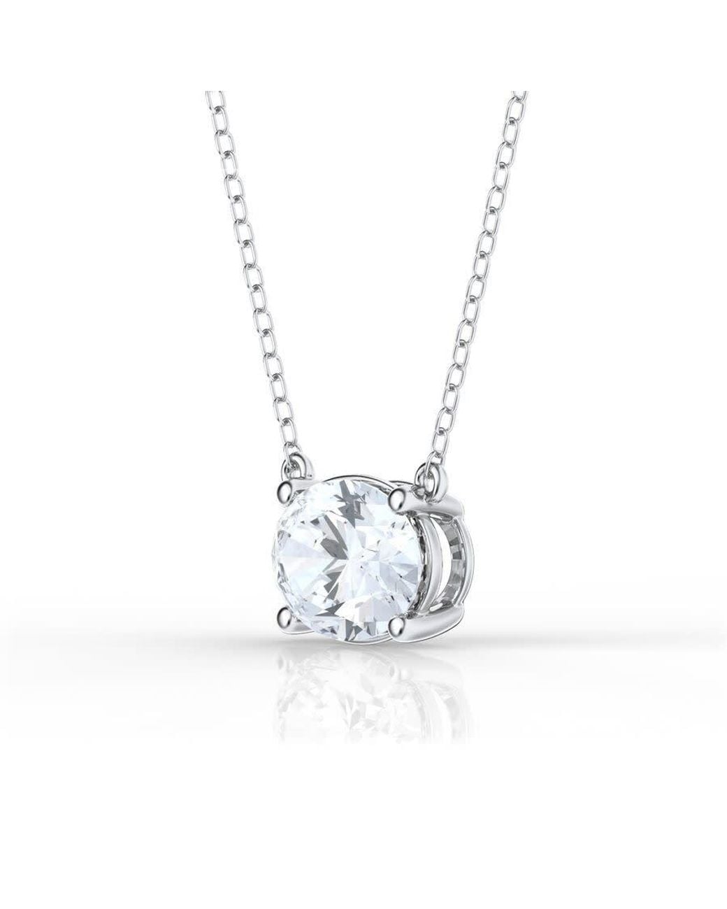 Brilliant Diamond Metallic 2 Carat Oval Lab Grown Diamond Pendant Necklace for men