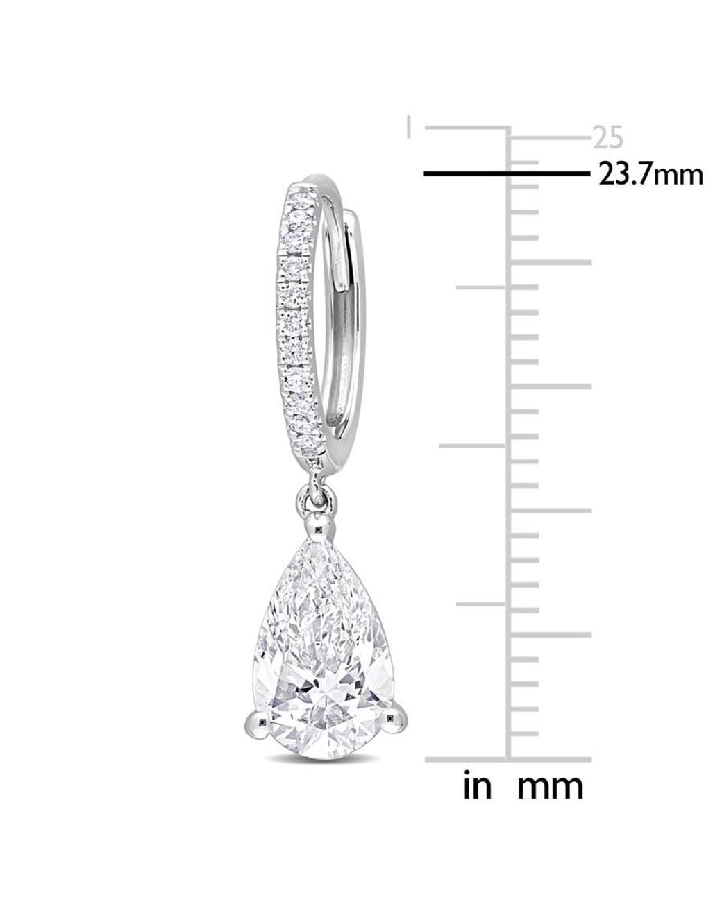 Created Forever White 2 1/10 Ct Tw Pear & Round Lab Created Diamond Huggie Charm Earrings for men