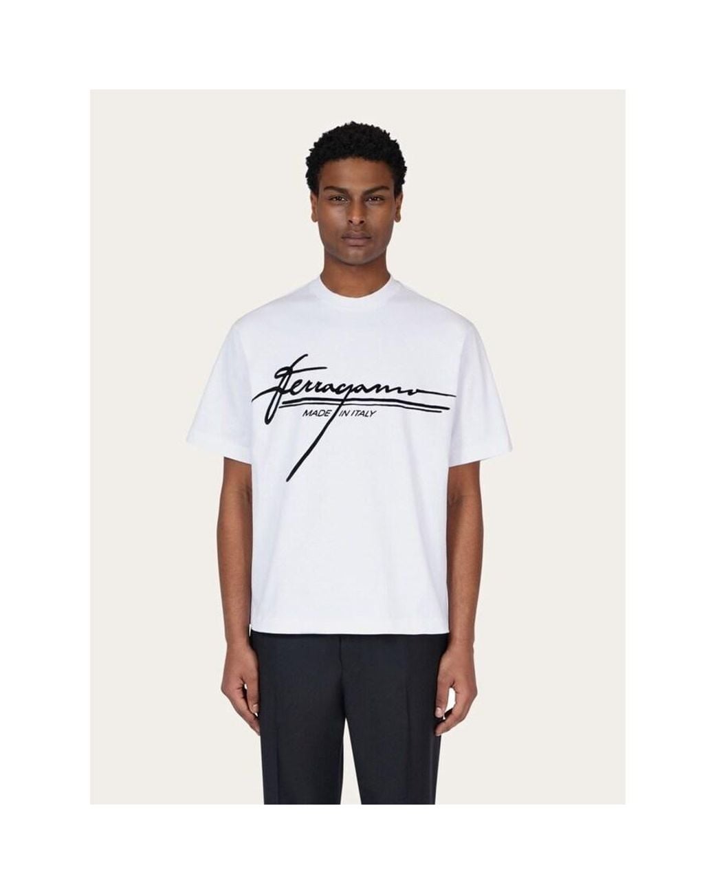 Ferragamo White Cotton Logo Shirt for men