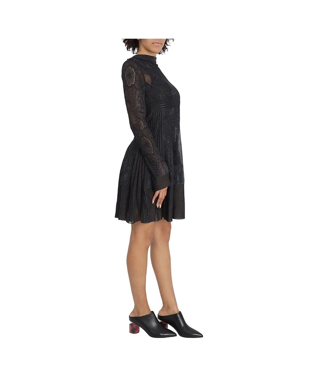 Roberto Cavalli Black Ladies Long Sleeve Lace Mini Dress, Brand Size 38 (Us for men