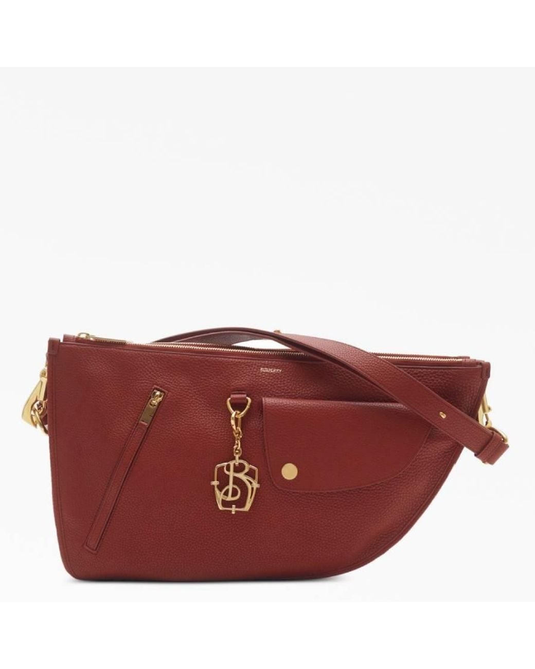 Burberry Red Rust Ladies Shield Twin Shoulder Bag