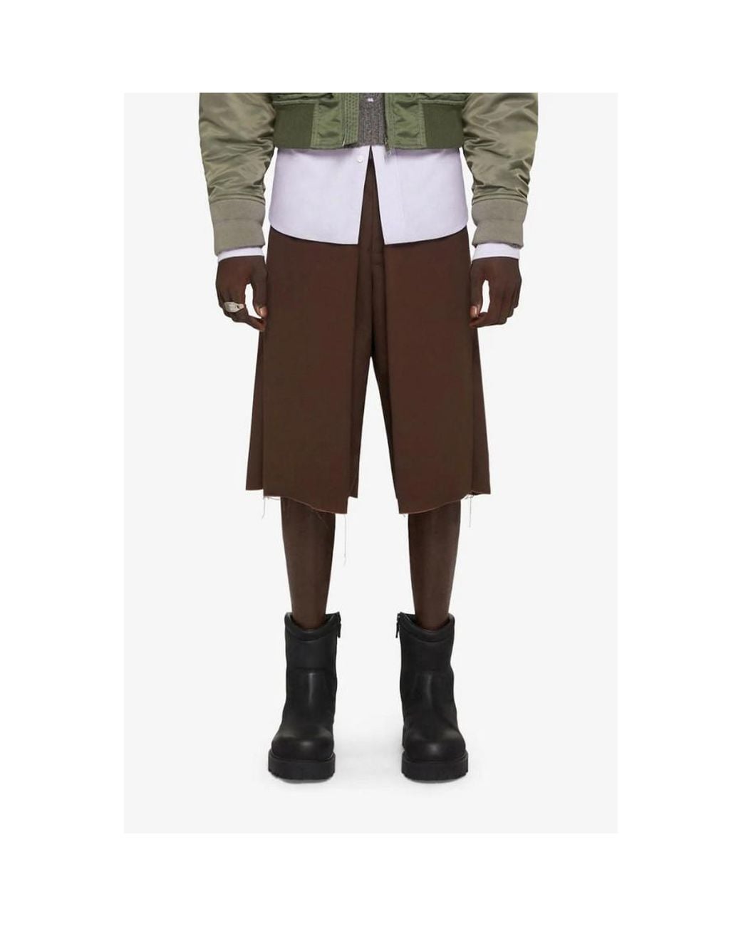 Givenchy Brown Pleated Extra Large Chino Short, Brand Size 56 (Us for men
