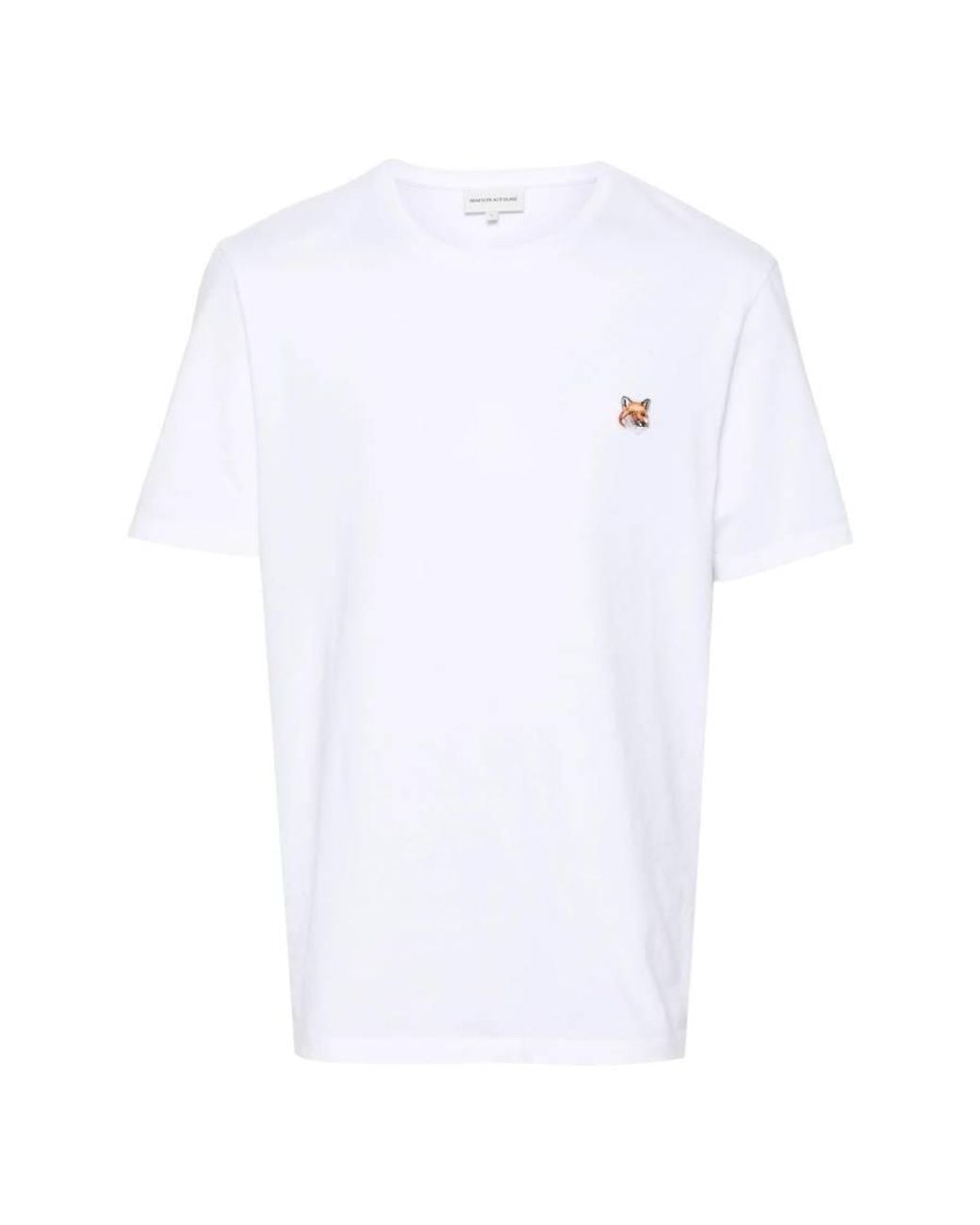 Maison Kitsuné White Fox Head Patch Cotton T-Shirt, Size X-Small for men