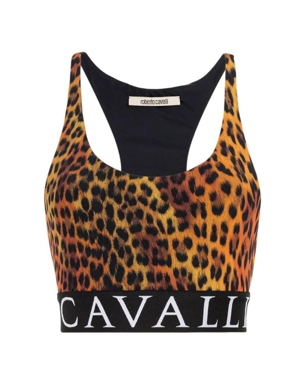Roberto Cavalli Multicolor Slim Fit Jaguar Print Crop Top for men
