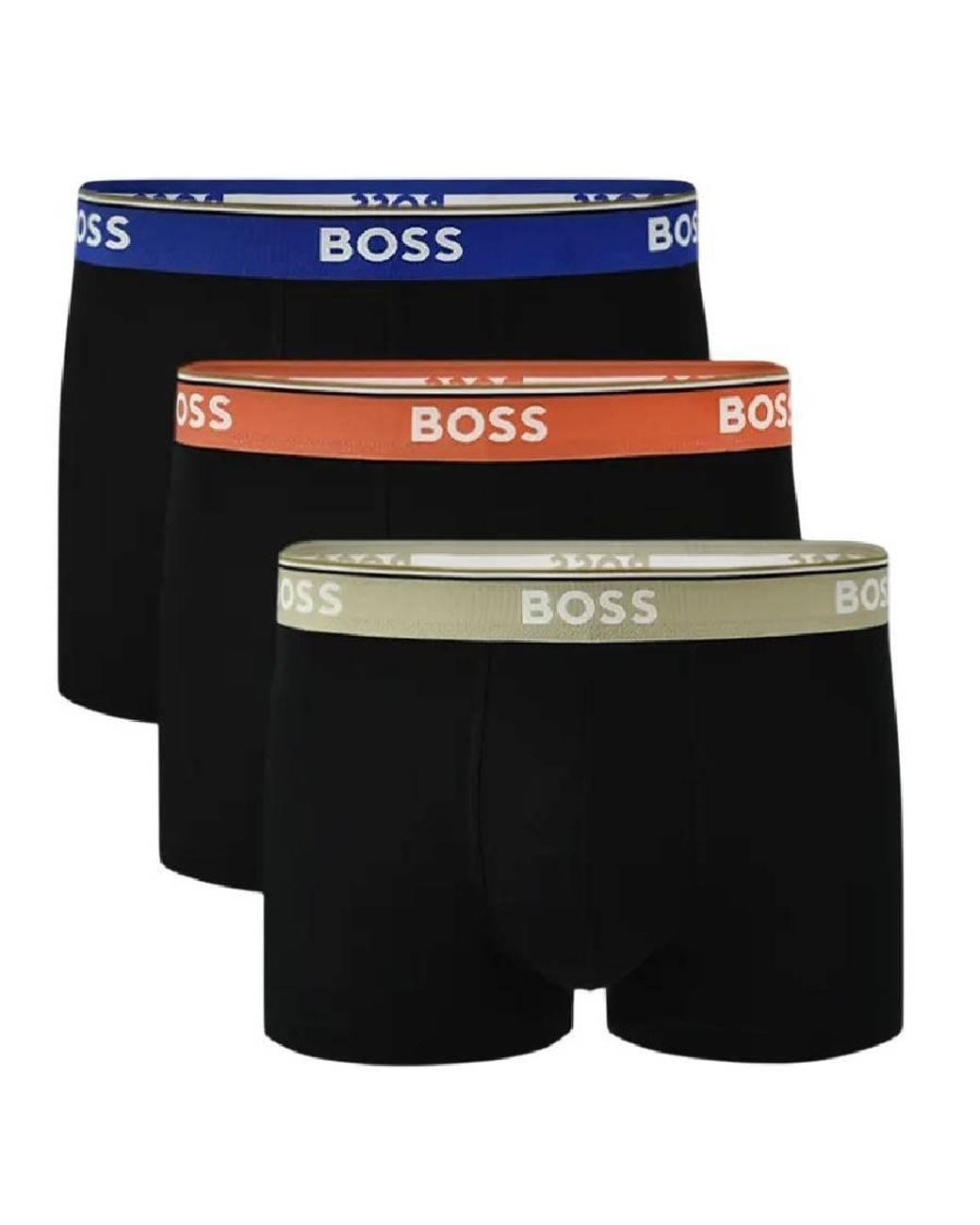 Boss Black Regular Rise 3P Stretch Cotton Trunks for men