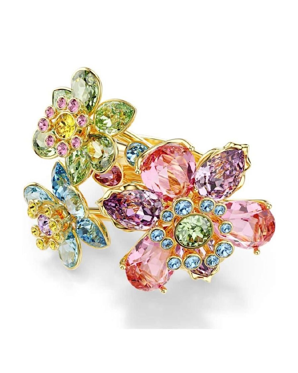 Swarovski Idyllia Multicolored Flower Ring, Size 60