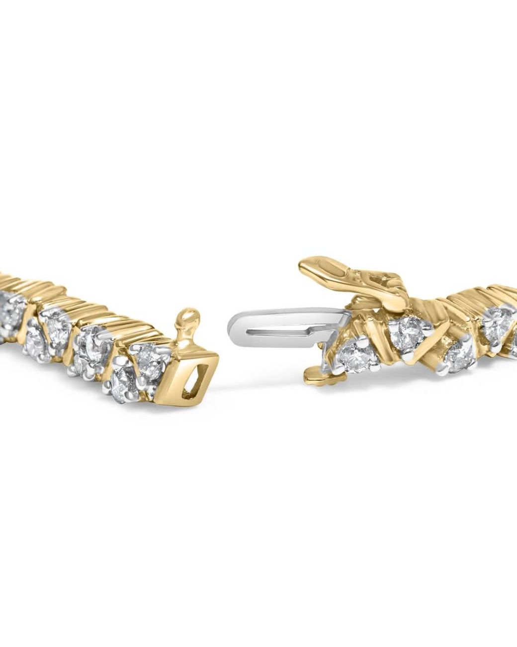 Haus of Brilliance Metallic 14K 4.00 Cttw Diamond Triangle Link Tennis Bracelet for men