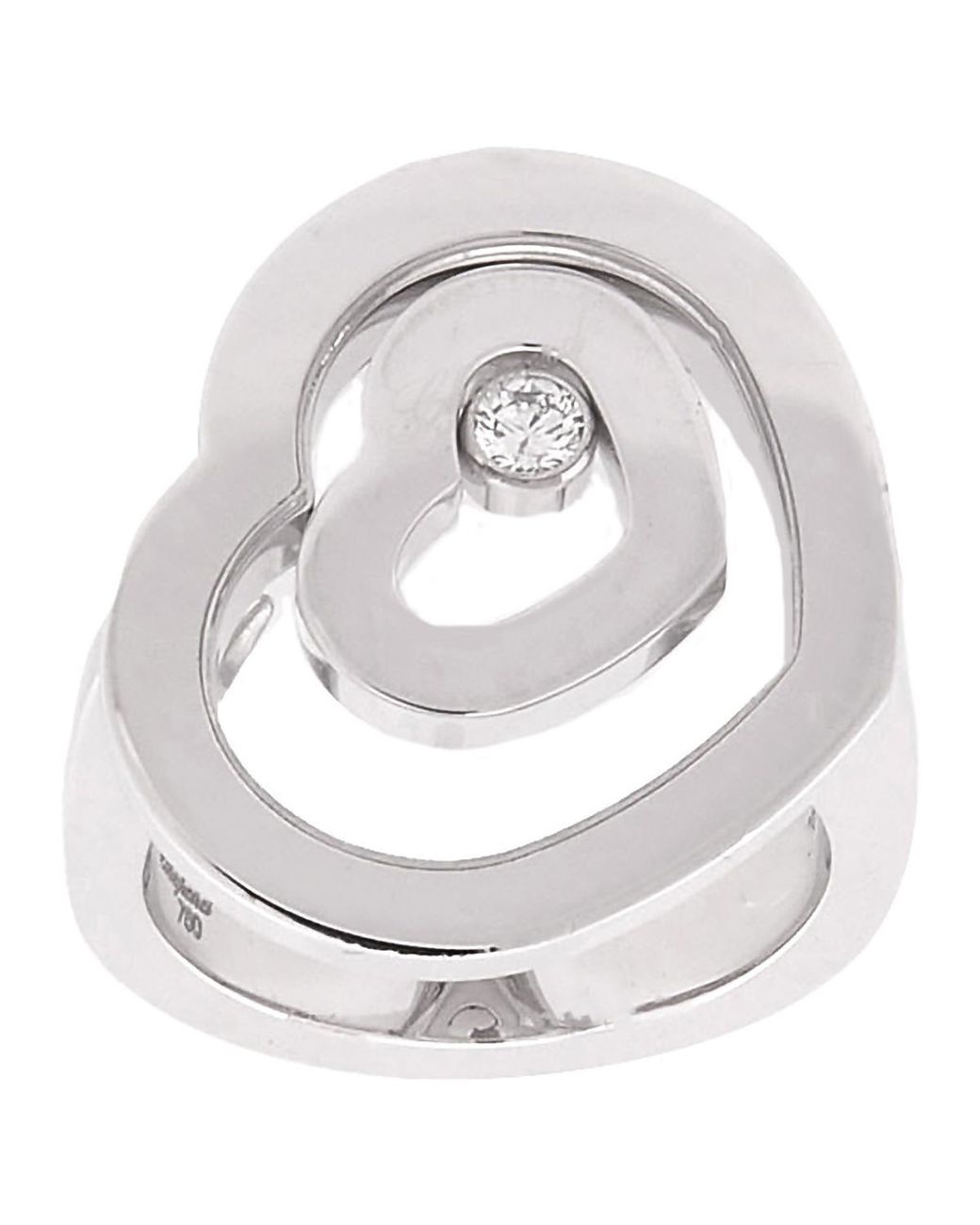 Chopard White 18K Happy Diamond Ring for men