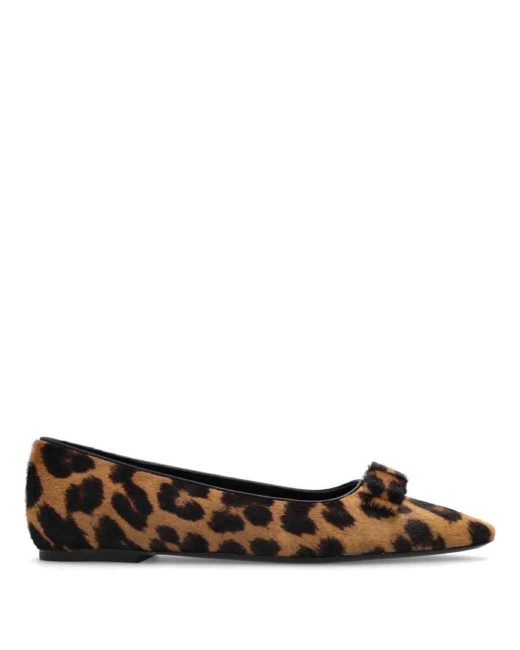 Ferragamo Brown Ferragamo Siwar Leopard-Print Vara Ballet Flats