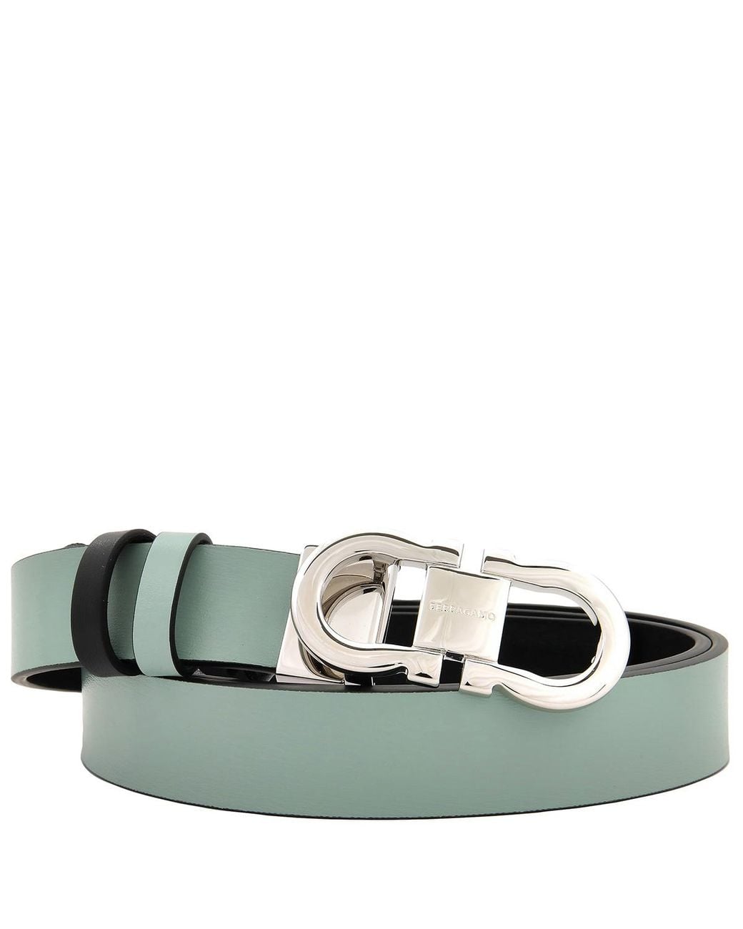 Ferragamo Green Adjustable Gancini Double-Sided Pre-Cut Lucky Charm Belt, Brand Cm for men