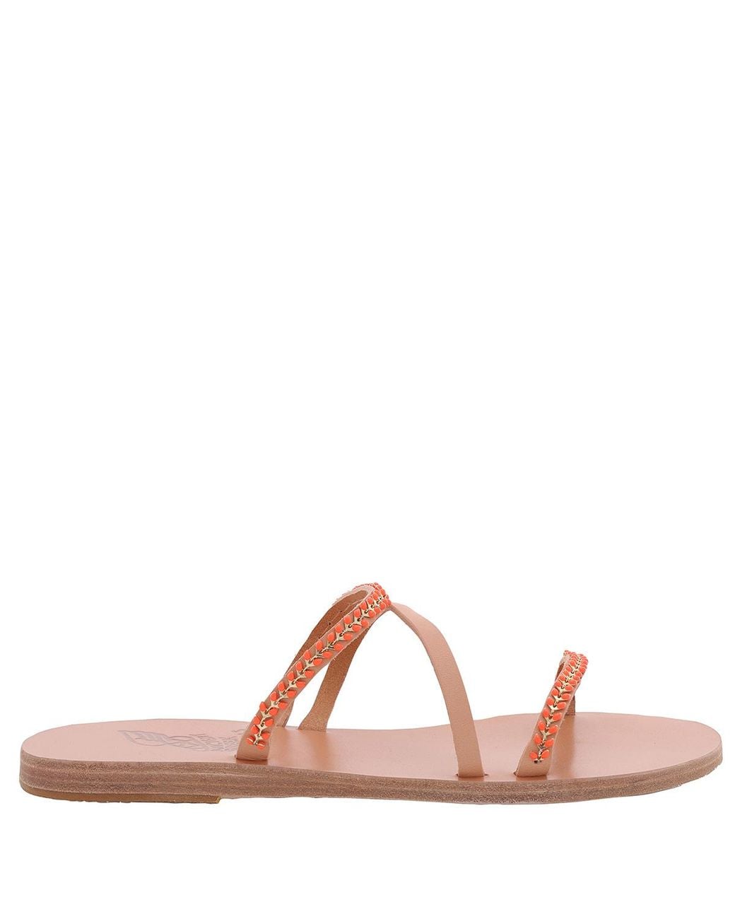 Ancient Greek Sandals Pink Apli Polytimi Chain Detail Sandals