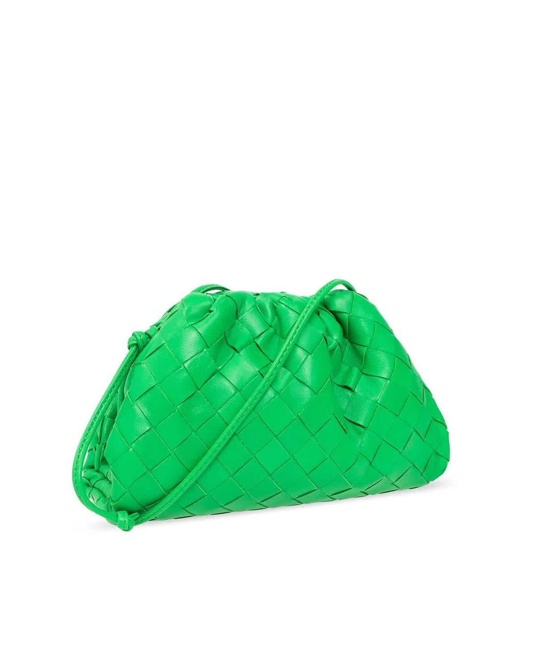 Green Pouch Intrecciato-leather shoulder bag, Bottega Veneta