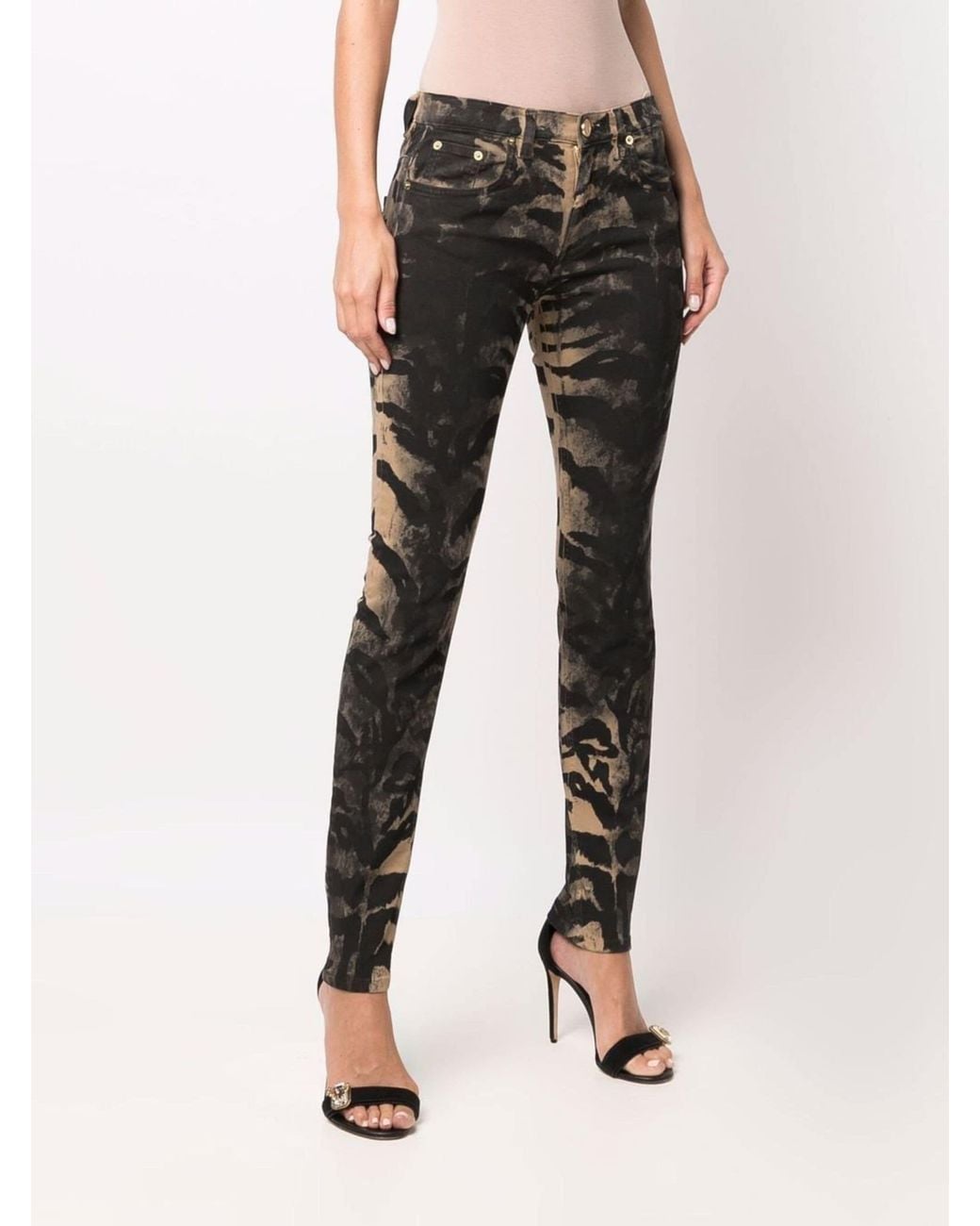 Roberto Cavalli Black Tiger Print Skinny Jeans, Brand Size 38 Us for men