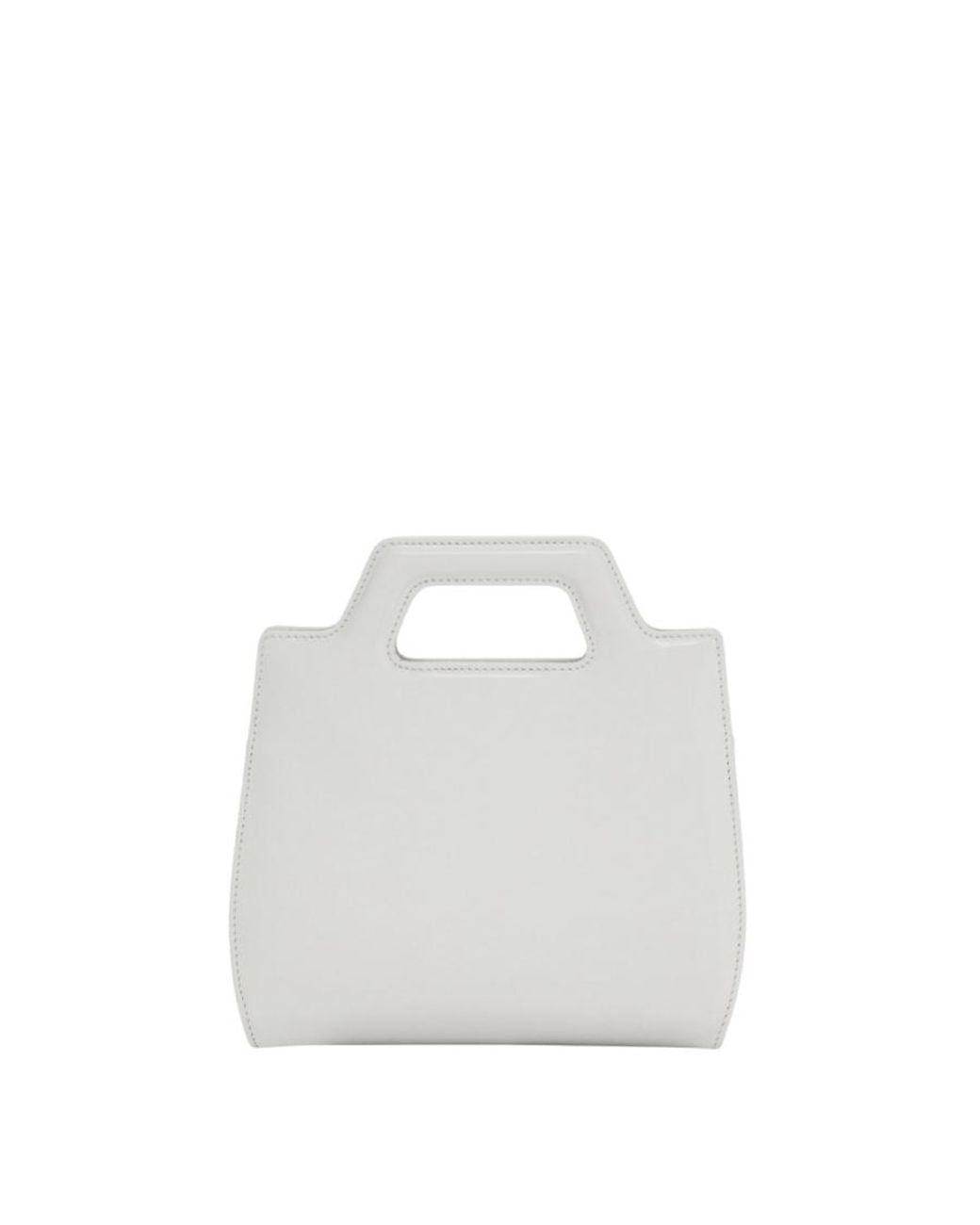 Ferragamo White Mini Wanda Top Handle Leather Hand Bag