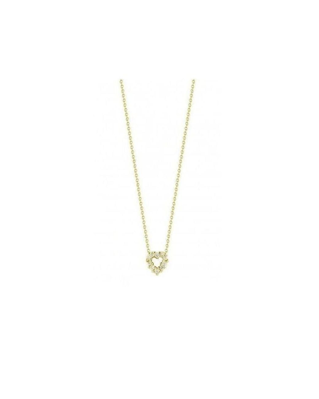 Roberto Coin Metallic Tiny Treasures Yellow Gold Baby Heart Necklace 0.11ct 18'' for men