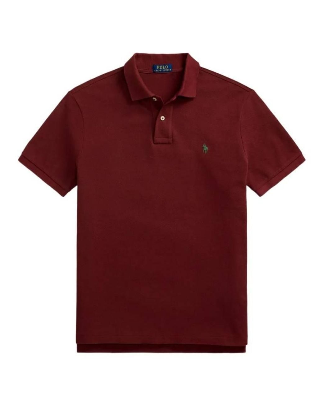 Polo Ralph Lauren Red Custom Slim Fit Mesh Polo Shirt for men