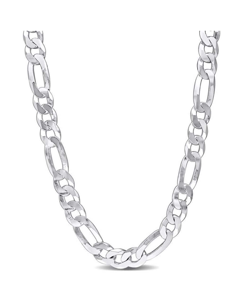 Amour Metallic 12.3Mm Flat Figaro Chain Necklace