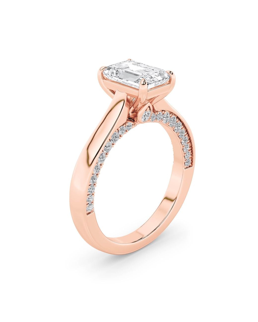 Mure And Co Multicolor 1.25Ctw Radiant Shaped Lab Grown Diamond (F/Vs) Accented Bridge Shank Engagement Ring for men