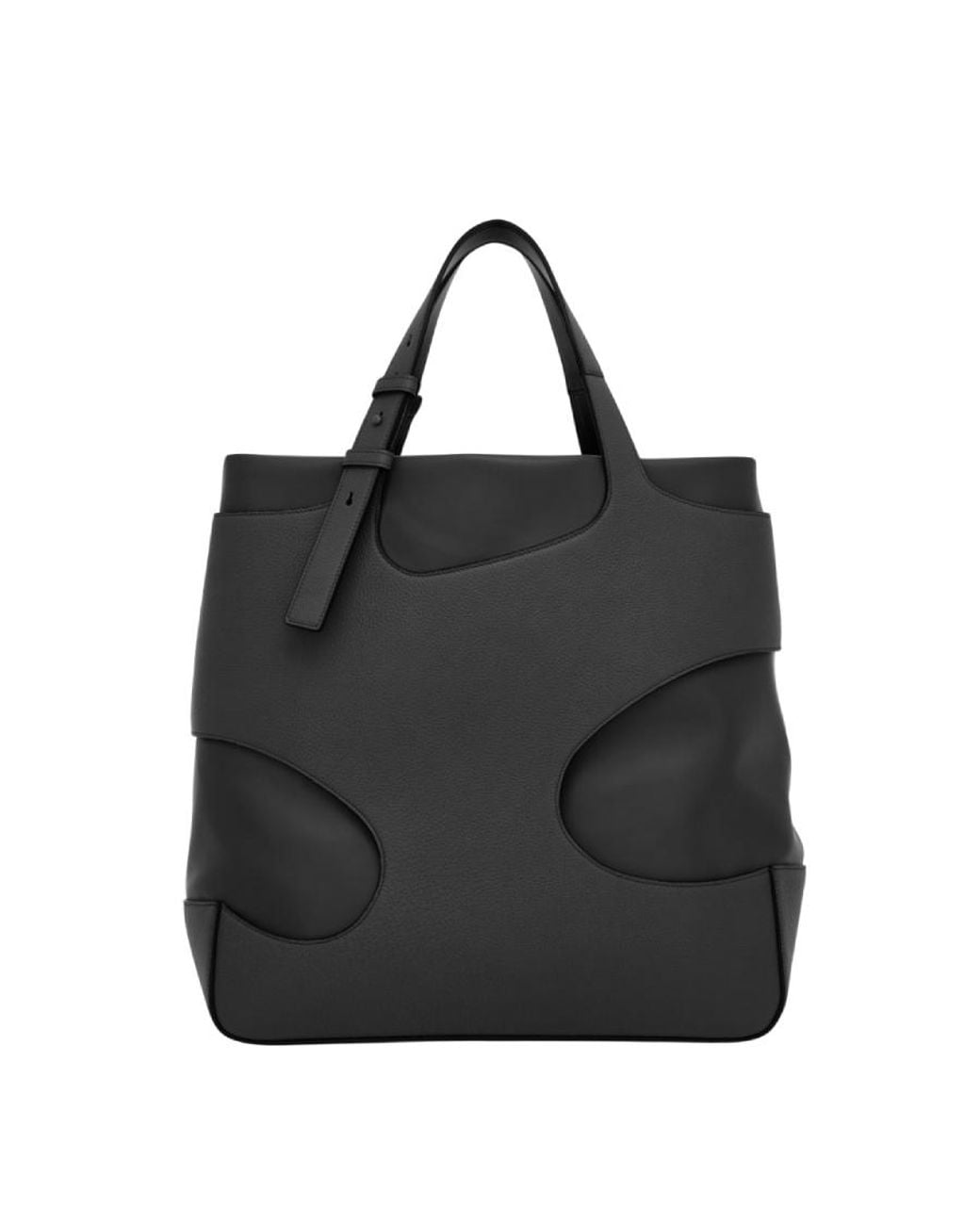 Ferragamo Black Cut-Out Logo Patch Tote Bag for men