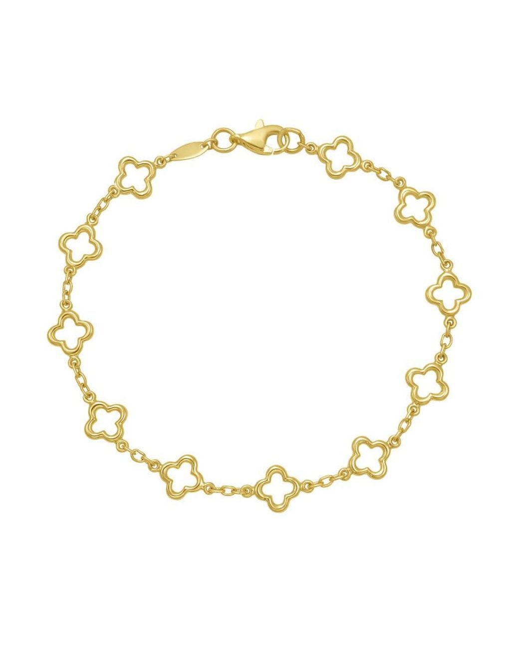 Kylie Harper Metallic Ladies 14K Fashion Clover Link Bracelet for men