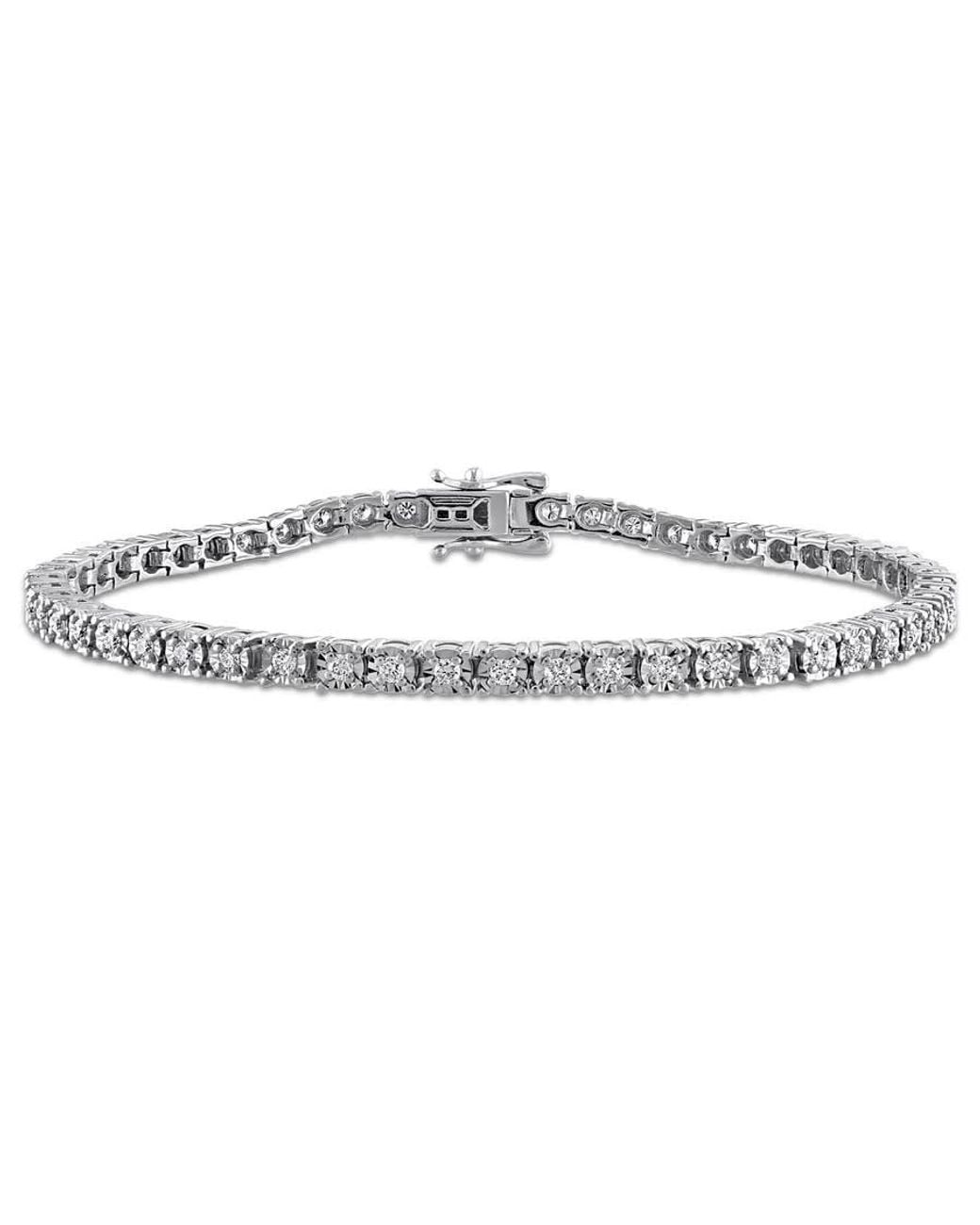 Created Forever Metallic 1Ct Tw Lab-Grown Diamond Tennis Bracelet for men