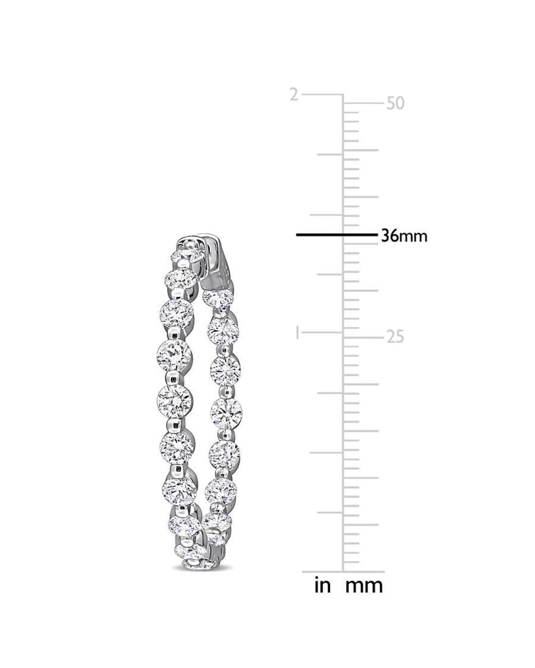 Created Forever Metallic 6 1/8Ct Tw Lab-Grown Diamond Inside Out Hoop Earrings for men