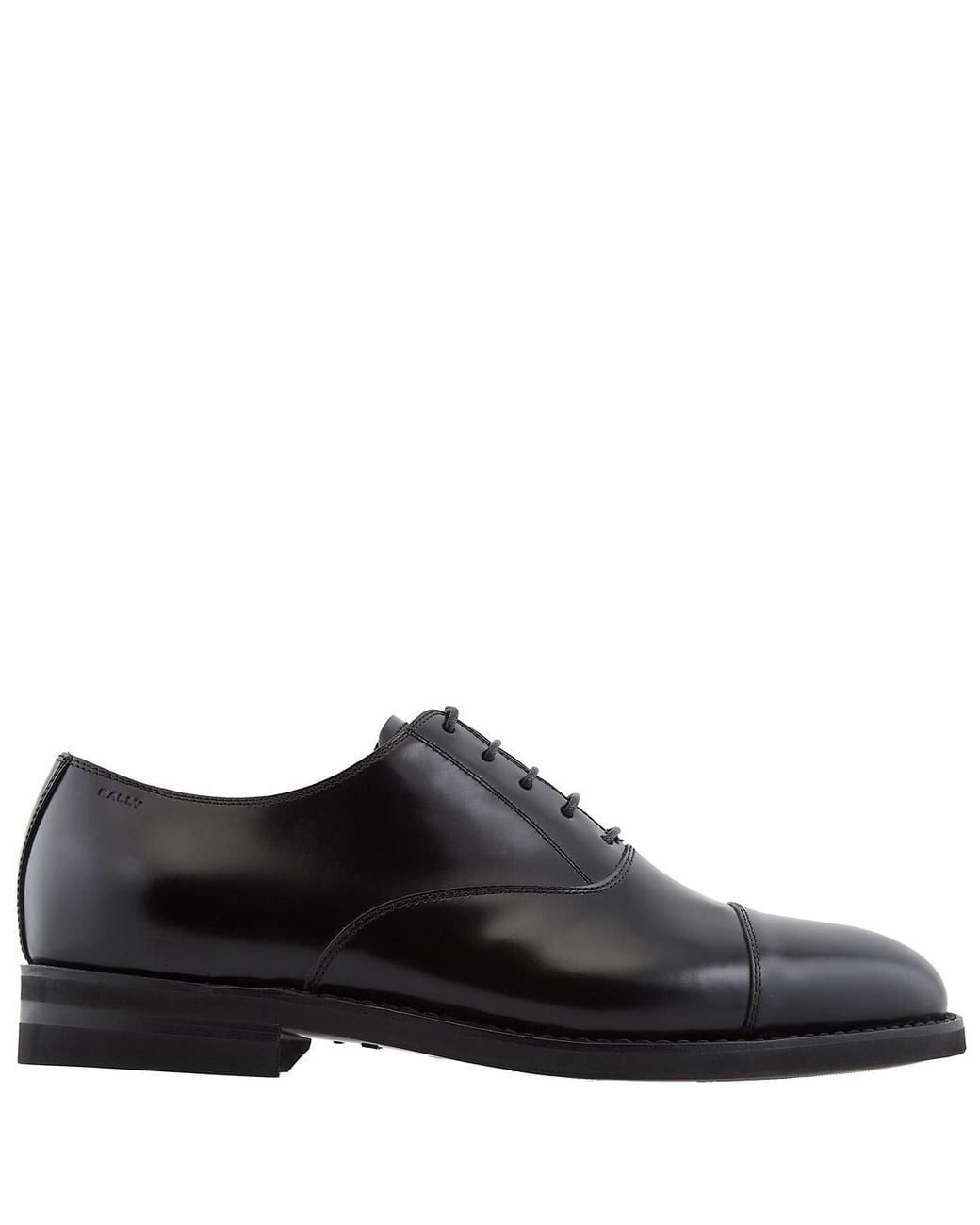 Bally Black Leather Oxford Shoes, Brand Size 8 Us for men