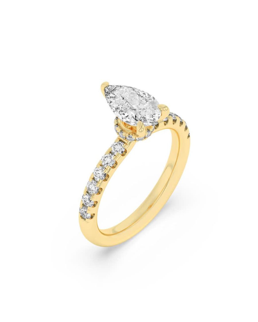 Mure And Co Metallic 2Ctw Pear Shaped Lab Grown Diamond (F/Vs) Hidden Halo Accented Ring for men