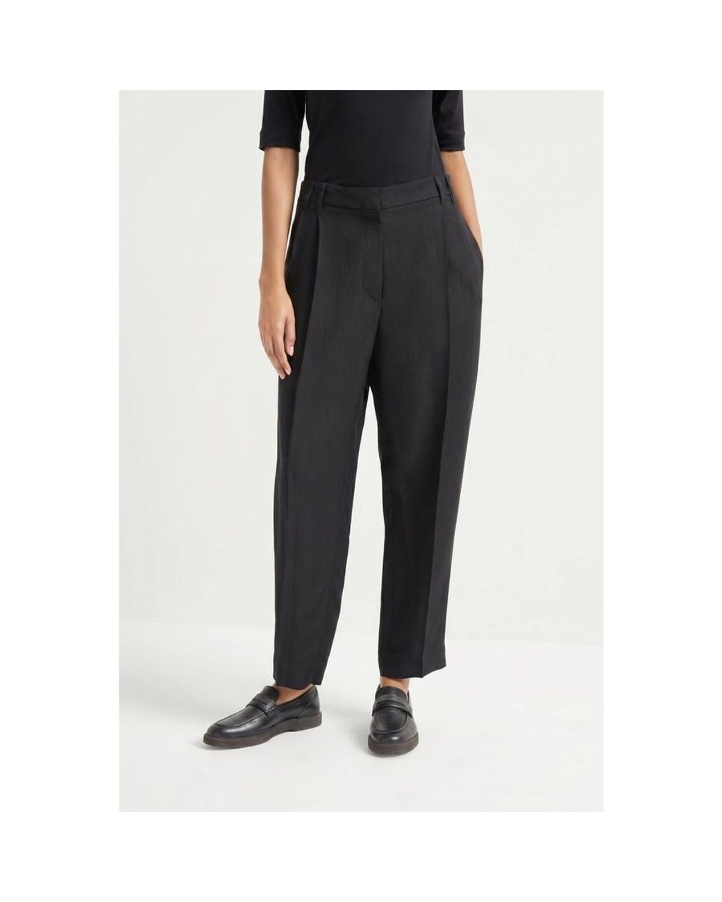 Brunello Cucinelli Black Relaxed Linen Trousers, Brand Size 40 (Us for men