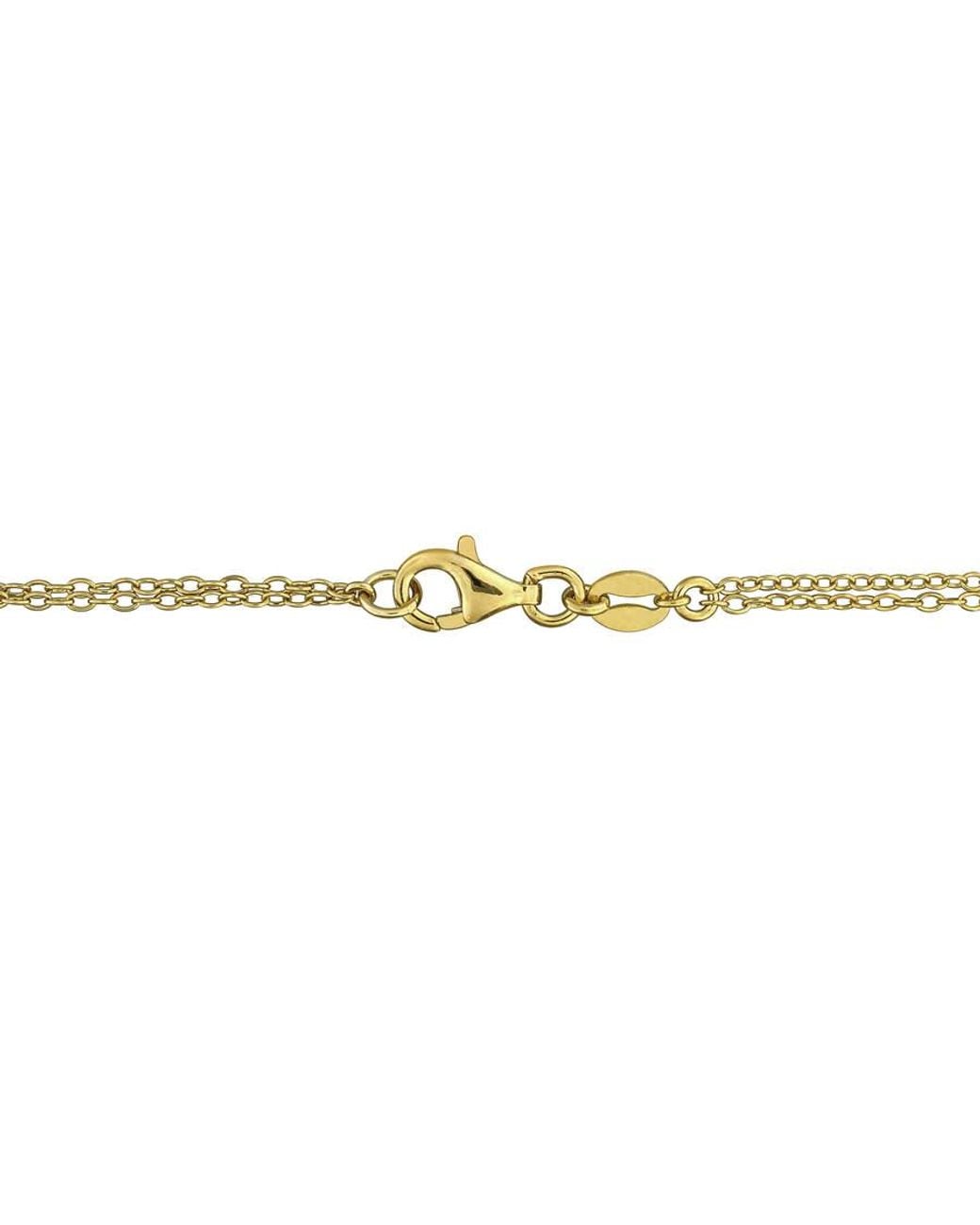 Created Forever Metallic 1/6Ct Tgw Created Ruby And 1/7Ct Tw Lab-Grown Diamond Triple Heart Bracelet for men