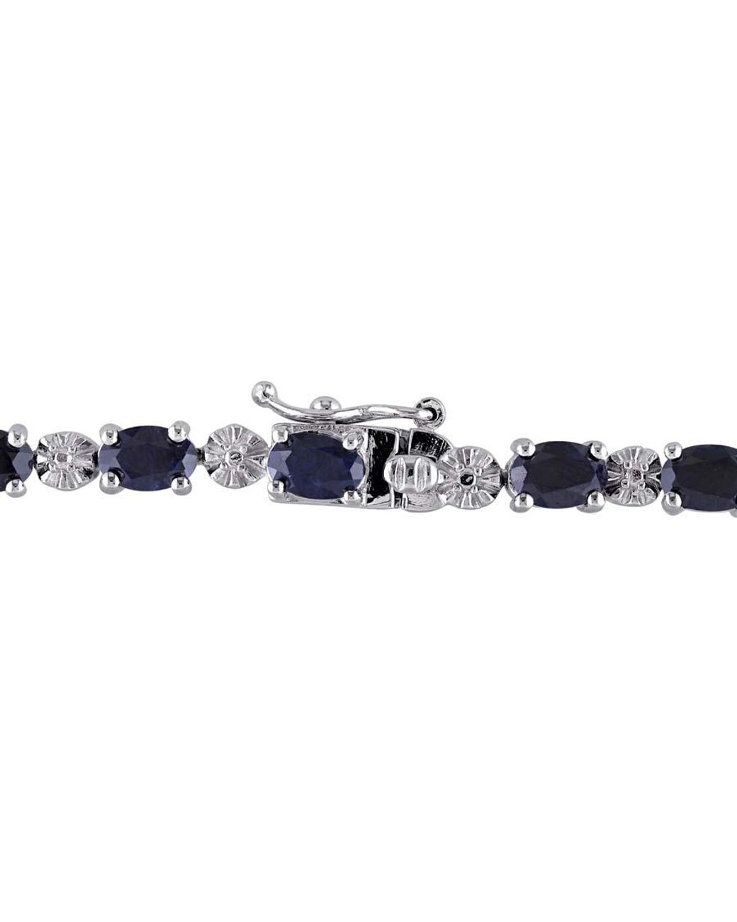 Amour Blue Diamond And 11 1/6 Ct Tgw Sapphire Bracelet for men