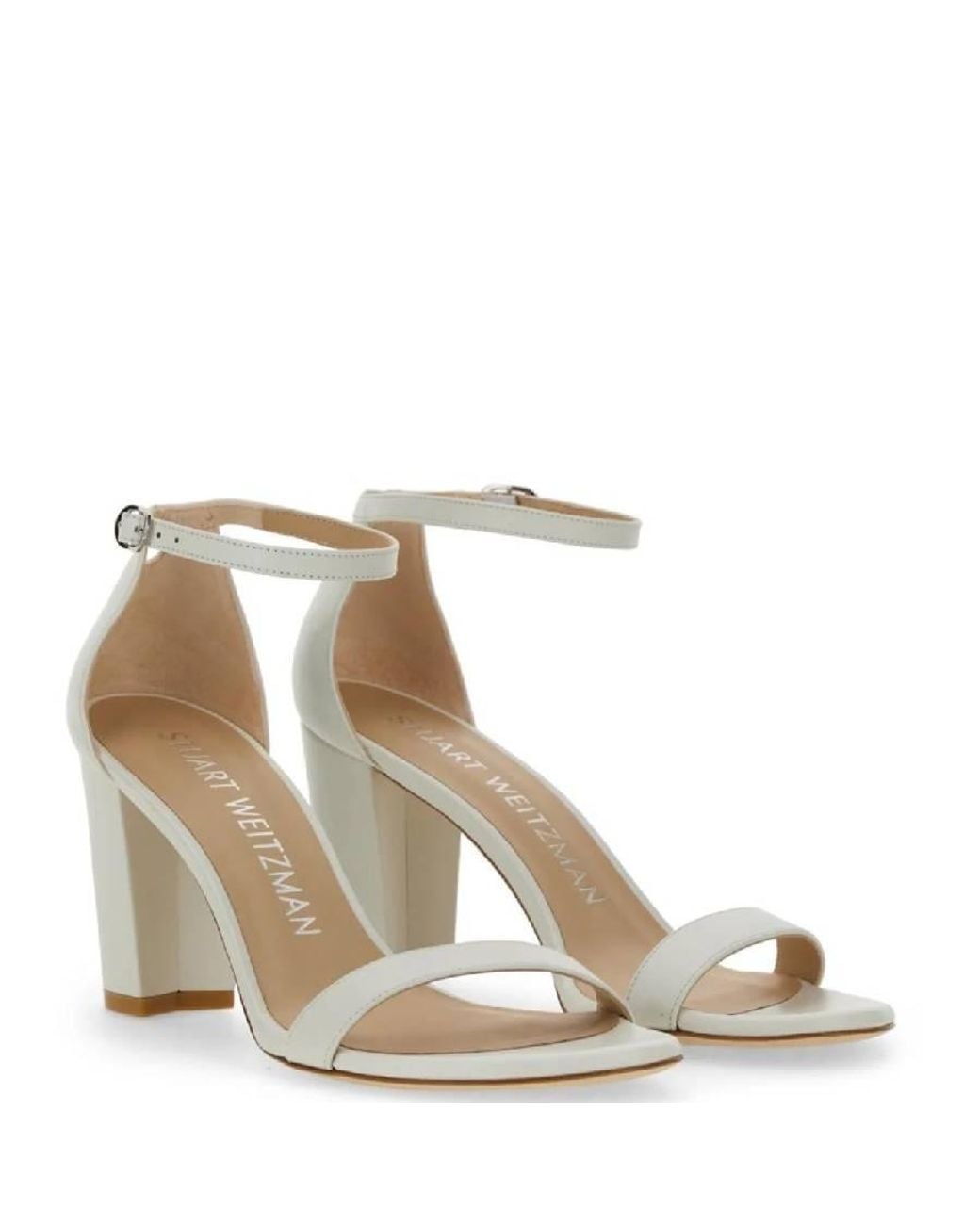 Stuart Weitzman Metallic Nearlynude Leather Sandals