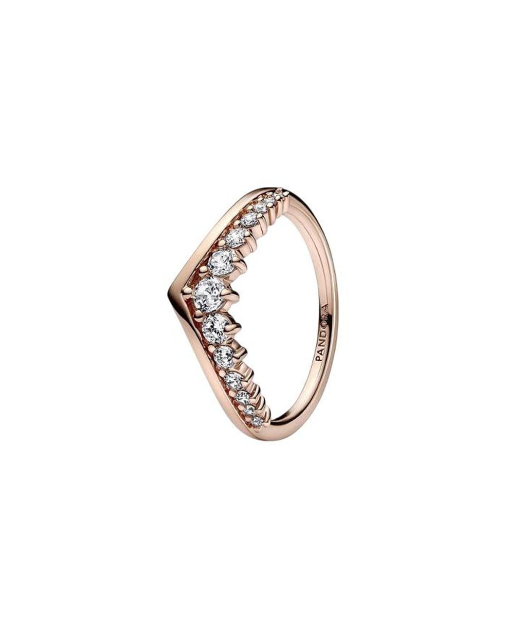 Pandora Brown 14K Rose-Plated Timeless Wish Pave Ring for men