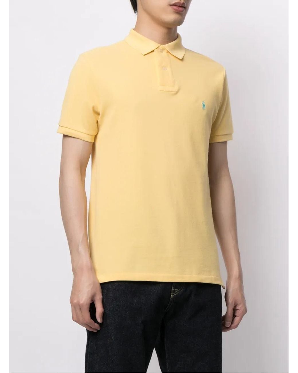 Polo Ralph Lauren Yellow Iconic Mesh Polo Shirt for men