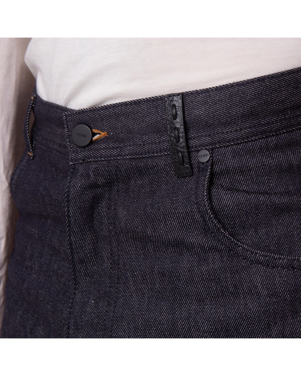 Fendi Gray Straight-Cut Selleria Jeans, Waist for men
