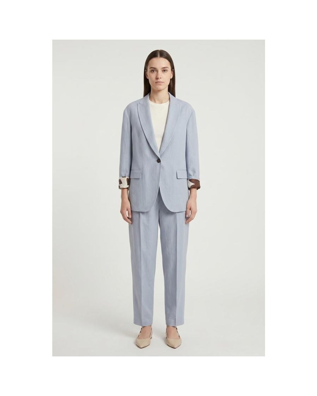 Brunello Cucinelli Gray Light Relaxed Suit, Brand Size 46 (Us for men