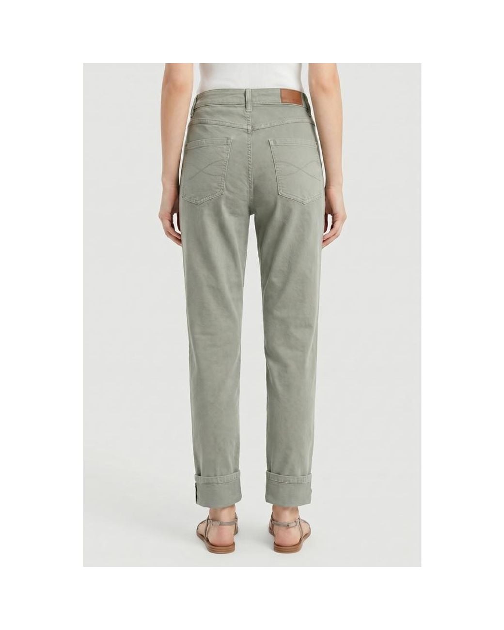 Brunello Cucinelli Gray Sage Cotton Relaxed Fit Trousers, Brand Size 34 (Us for men