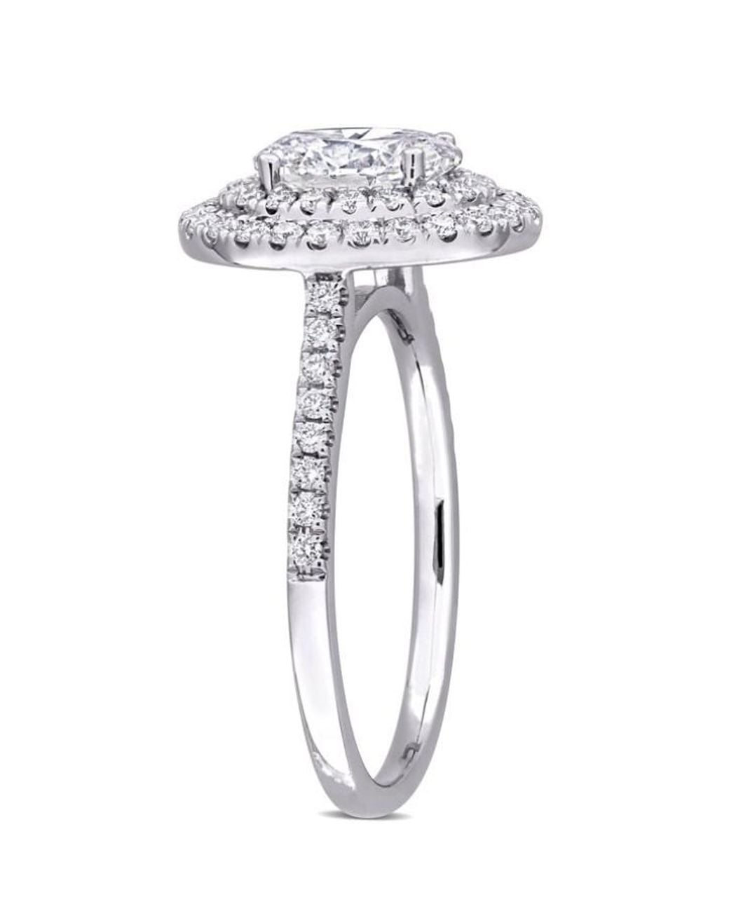 Created Forever White 1 1/2Ct Tdw Oval Lab-Created Diamond Halo Engagement Ring for men