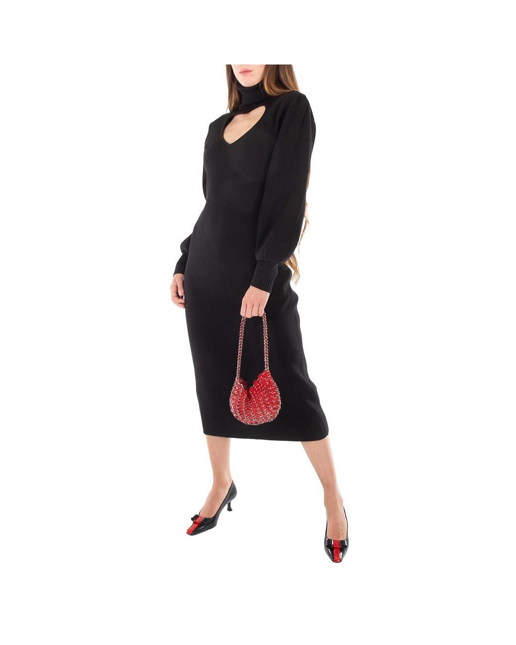 Rabanne Red 1969 Moon Shoulder Bag
